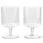 Ferm Living Sklenice na víno Ripple Clear 270 ml – set 2 ks, čirá barva, sklo