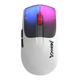 Marvo MONKA G966W bílá / Bezdrátová herní myš / optická / 10000 DPI / 6 tlačítek / USB 2.4GHz / Bluetooth (G966W)