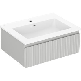 MEXEN/S - Rivel koupelnová skříňka 60 cm s umyvadlem Otis, 1 šuplík, reliéf , šedá mat/bílá mat 91A20-06023-1-BF62-W18M01