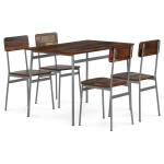 Jídelní set s 4 židlemi, 110x70x76cm, mdf, old wood, AUT-O2156 OLW2