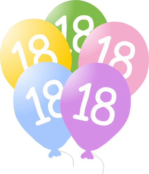 Balonky narozeniny 5ks s číslem 18 balonky.cz Balonky narozeniny 5ks s číslem 18 balonky.cz