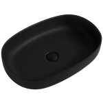 CERANO - Umyvadlo z litého mramoru Atria - na desku - černá matná - 60x40 - 2. jakost CER-WB17B_2.J