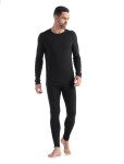 Pánské merino triko dlouhý rukáv ICEBREAKER Mens 200 Oasis LS Crewe, Black velikost: S