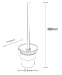 Kielle - Vega WC štětka nástěnná s držákem, matné sklo/chrom 40518020
