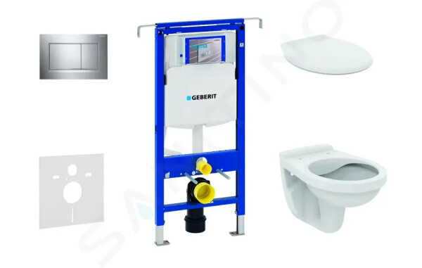 GEBERIT - Duofix Set předstěnové instalace, klozet Alpha se sedátkem, tlačítko Sigma30, chrom 111.355.00.5 NR6