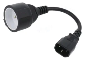 Qoltec 53907 Adapter french 0.15m černá / IEC 320 C14 (53907)
