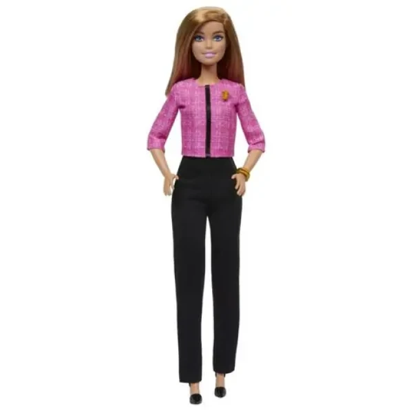 Mattel Barbie lídryně budoucnosti - hnědovláska v kalhotovém kostýmku
