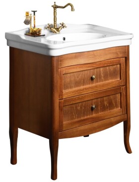 SAPHO - RETRO umyvadlová skříňka buk 73x80x46,5cm, umyvadlo ANTIK 80cm 1654-01