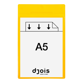 Djois závěsná identifikační kapsa s otvory, A5, žlutá, 10 ks