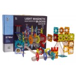 Mamido Magnetická stavebnice s kuličkovou dráhou a LED osvětlením 228 dílků