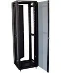 XtendLan 42U/600x600 černá / Stojanový rozvaděč / 19" / 600x600 mm / Skleněné dveře / Plná záda (ECO-42U-66-BLACK-S)