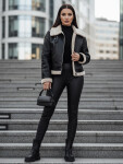 Dámská kožená bunda s ovčí kůží SHEREB black FashionStreet TY4756z XL