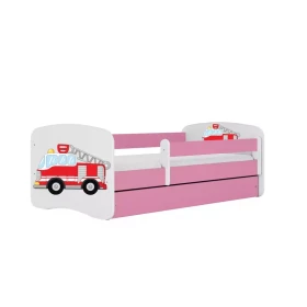 Dětská postel Babydreams růžová 70x140 Hasičské auto