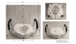RIDDER - HANDICAP WC sedátko zvýšené 10cm, s madly, bílá A0072001