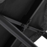 Židle jídelní, tmavě šedá látka, černý kov