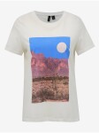 Bílé tričko potiskem VERO MODA Desert
