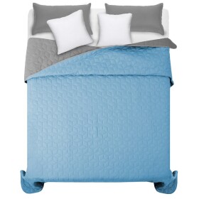 DumDekorace Oboustranné modro šedé přehozy na manželskou postel 220 x 240 cm