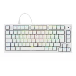 Sharkoon Skiller SGK25 bílá / herní klávesnice / mechanická / Hunao Red / RGB / Hot-Swap / USB-C / 1.8m / DE Layout (4044951041817)