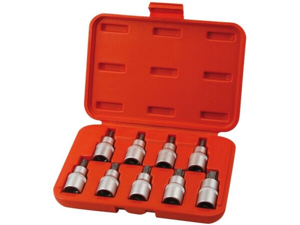 EXTOL PREMIUM 8818124 Sada GOLA zástrčných hlavic TORX, 1/2", 9ks, T20-T60, CrV-S2