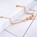 Ocelový náramek se zirkony Naomi Gold, Zlatá 17 cm + 3 cm (prodloužení)