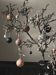 Sada vánočních ozdob ferm LIVING Marble Baubles M 4-pack 1104267189 vícebarevná - ferm LIVING Skleněná vánoční ozdoba Marble 8 cm - set 4 ks, modrá barva, zelená barva, béžová barva, šedá barva, hnědá barva, sklo