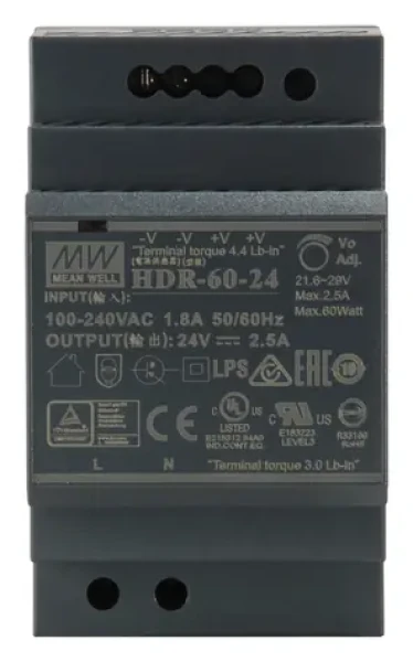 LevelOne POW-2421 černá / Napájecí zdroj / 24V DC / 60W / DIN lišta / -30 až 70 °C (POW-2421)