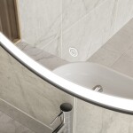 Erga Olivia, kulaté LED zrcadlo 100cm, černý kovový rám, 2300 lm, 6500K, přední osvětlení, ERG-V01-202-1010-BK
