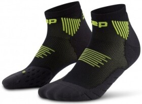 CEP dámské kotníkové běžecké kompresní ponožky 5.0 - black/lime Velikost: III (EUR 37-40)