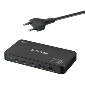 Rozbaleno - BlitzWolf Síťová nabíjecí stanice 5v1 černá / 120W / 2xUSB-A / 3xUSB-C / rozbaleno (BW-i100.Rozbaleno)