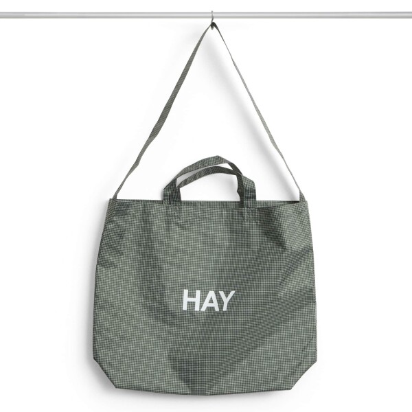 HAY Taška Grid Crossover Bag M Dark Green, zelená barva, textil