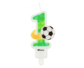 Dortisimo Godan svíčka zelená s fotbalovým míčem číslo 1