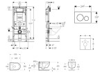 GEBERIT - Duofix Set předstěnové instalace, klozetu Oudee Vortex a sedátka softclose, tlačítko Sigma20, nerez SANI11CA6107