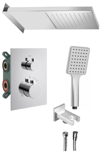 SAPHO - KIMURA podomítkový sprchový set s termostatickou baterií, box, 3 výstupy, chrom KU683-21