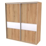Nábytek Mikulík Skříň FLEXI 2 - 2x dveře dělené sklem LACOBEL ROZMĚR: (š/v/h) 200 x 240 x 65 cm