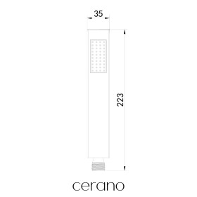 CERANO Ruční sprcha - hranatá - 1 funkce - černá matná
