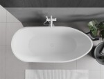 MEXEN/S - Eos volně stojící vana 150 x 75, bílá/černá, sifon a přepad bílá 52471507575-20