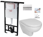 ALCADRAIN Jádromodul - předstěnový instalační systém s chromovým tlačítkem M1721 + WC JIKA LYRA PLUS + SEDÁTKO DURAPLAST SLOWCLOSE AM102/1120 M1721 LY5