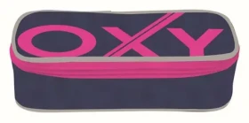 OXYBAG Školní penál etue komfort jednopatrový Blue Line Pink (25374)