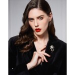 Brož Swarovski Elements Catherina Gold - květina, Zlatá