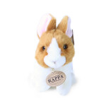 Plyšový králík bílo-hnědý sedící 16 cm, ECO-FRIENDLY