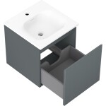 MEXEN/S - Orio koupelnová skříňka 45 cm s umyvadlem Vela, 1 šuplík, grafit mat/bílá mat 91A10-04547-1-BF66-W23M01
