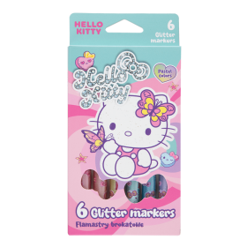 Colorino popisovače s glitry, Hello Kitty, kulaté, 6 barev