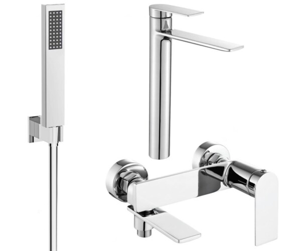 MEXEN - Zero SET umyvadlová + vanová baterie s příslušenstvím R02, chrom 71113R02-00