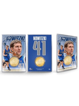 Mince Dallas Mavericks NBA Dirk Nowitzki Acrylic Bronze Coin Card