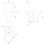 AQUALINE - MANUEL WC kombi, dvojtlačítko 3/6l, spodní odpad, bílá PS8814