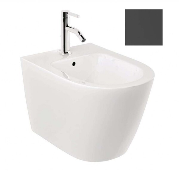 KLUDI - Resa R Závěsný bidet, otvor pro baterii, matná černá 23BIW0139
