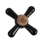 RAV Slezák - Ručka RETRO - Černá matná/Stará mosaz (Bronz), teplá KR1002CMATSM