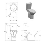 SAPHO - HANDICAP WC kombi zvýšený sedák, Rimless, zadní odpad, bílá K11-0221