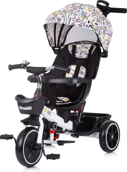 CHIPOLINO Tříkolka se stříškou Smart 2v1 White (TRKSA02203WH)