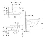 GEBERIT - Smyle Square Závěsné WC, Rimfree, bílá 500.208.01.1